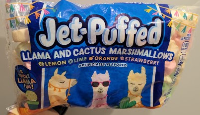 Jet-Puffed Llama and Cactus shaped marshmallows
