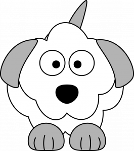 white cartoon dog